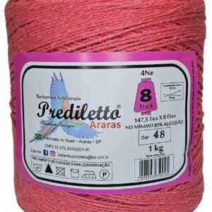 Barbante Prediletto Fio 8 Cor 48 Melancia de 1kg