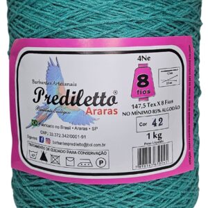 Barbante Prediletto Fio 8 Cor 42 Verde Esmeralda de 1kg