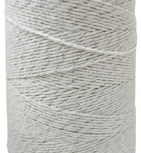 Barbante Prediletto Fio 6 Cru com Brilho Prata de 610 metros