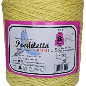 Barbante Prediletto Fio 8 Cor 01 Amarelo Bebê de 1kg