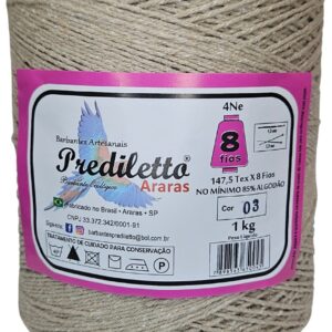 Barbante Prediletto Fio 8 Cor 03 Areia de 1kg