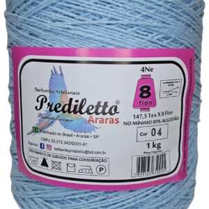 Barbante Prediletto Fio 8 Cor 04 Azul Bebê de 1kg