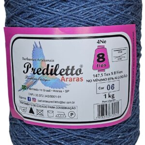 Barbante Prediletto Fio 8 Cor 06 Azul Celeste de 1kg