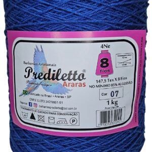 Barbante Prediletto Fio 8 Cor 07 Azul Royal de 1kg