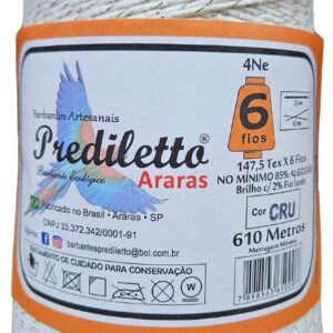 Barbante Prediletto Fio 6 Cru com Brilho Dourado de 610 metros
