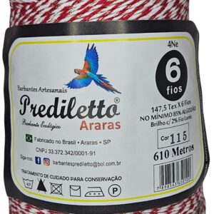 Barbante Prediletto Fio 6 Cor 115 Natalino com Brilho Dourado de 610 metros