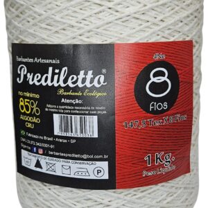 Barbante Prediletto Fio 8 Cor Cru de 1kg