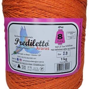 Barbante Prediletto Fio 8 Cor 13 Laranja de 1kg