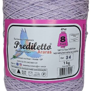 Barbante Prediletto Fio 8 Cor 34 Lilás de 1kg