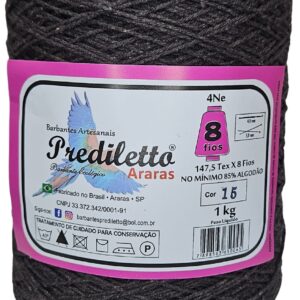 Barbante Prediletto Fio 8 Cor 15 Marrom de 1kg
