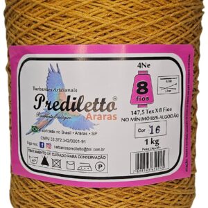 Barbante Prediletto Fio 8 Cor 16 Mostarda de 1kg