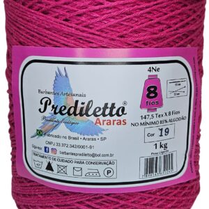 Barbante Prediletto Fio 8 Cor 19 Pink de 1kg