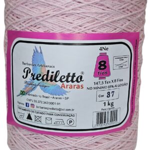 Barbante Prediletto Fio 8 Cor 37 Rosa Bebê de 1kg