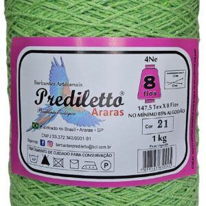 Barbante Prediletto Fio 8 Cor 21 Verde Abacate de 1kg