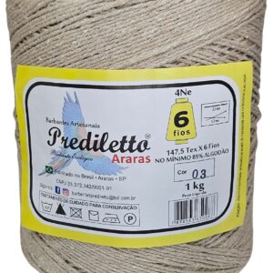 Barbante Prediletto Fio 6 Cor 03 Areia de 1kg