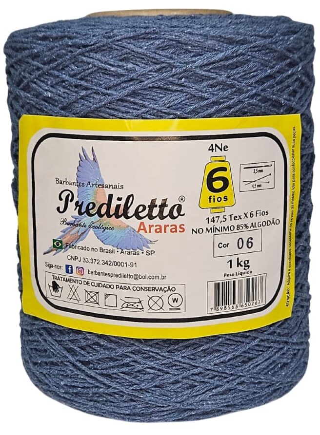 Barbante Prediletto Fio 6 Cor 06 Azul Celeste de 1kg