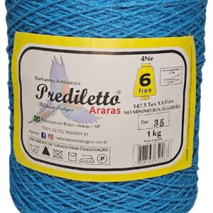 Barbante Prediletto Fio 6 Cor 35 Azul Diretoria de 1kg