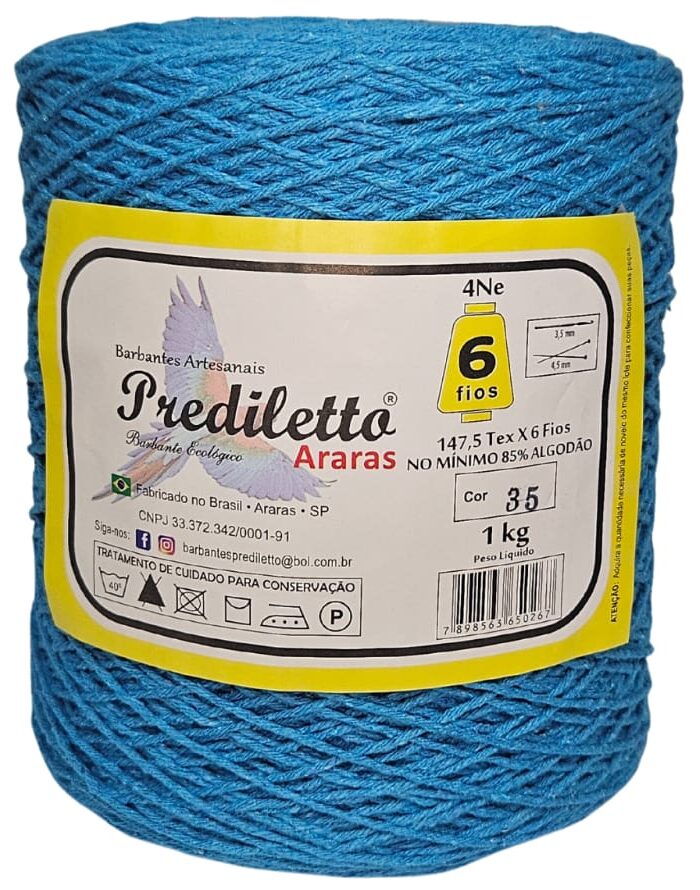 Barbante Prediletto Fio 6 Cor 35 Azul Diretoria de 1kg