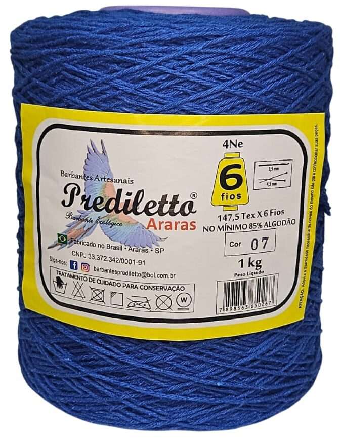 Barbante Predilleto Fio 6 Cor 07 Azul Royal de 1kg