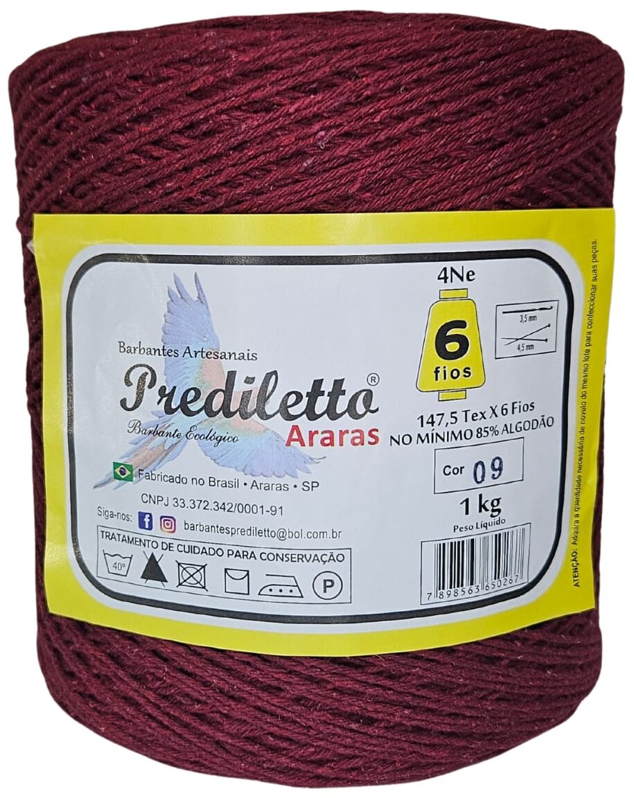 Barbante Prediletto Fio 6 Cor 09 Bordo de 1kg