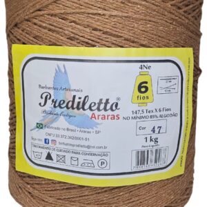 Barbante Prediletto Fio 6 Cor 47 Caramelo de 1kg