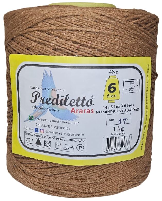 Barbante Prediletto Fio 6 Cor 47 Caramelo de 1kg