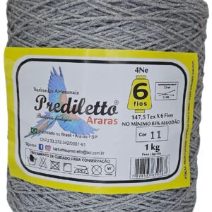 Barbante Prediletto Fio 6 Cor 11 Cinza de 1kg