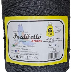 Barbante Prediletto Fio 6 Cor 32 Grafite de 1kg