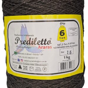 Barbante Prediletto Fio 6 Cor 15 Marrom de 1kg