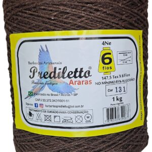 Barbante Prediletto Fio 6 Cor 131 Marrom Claro de 1kg