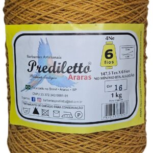 Barbante Prediletto Fio 6 Cor 16 Mostarda de 1kg