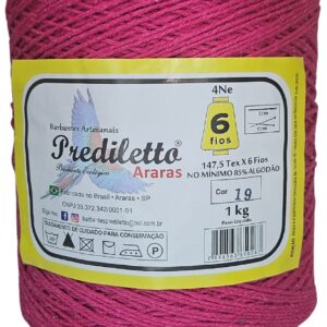 Barbante Prediletto Fio 6 Cor 19 Pink de 1kg