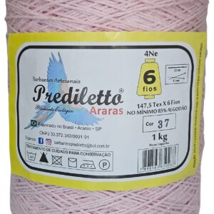 Barbante Prediletto Fio 6 Cor 37 Rosa Bebê de 1kg