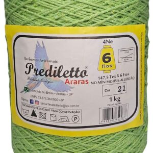 Barbante Prediletto Fio 6 Cor 21 Verde Abacate de 1kg