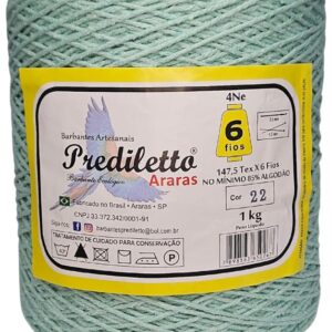 Barbante Prediletto Fio 6 Cor 22 Verde Água de 1kg