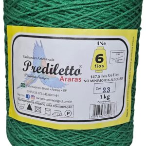 Barbante Prediletto Fio 6 Cor 23 Verde Bandeira de 1kg