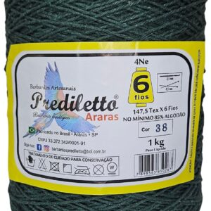 Barbante Prediletto Fio 6 Cor 38 Verde Militar de 1kg