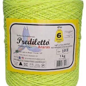 Barbante Prediletto Fio 6 Cor 103 Verde Neon de 1kg