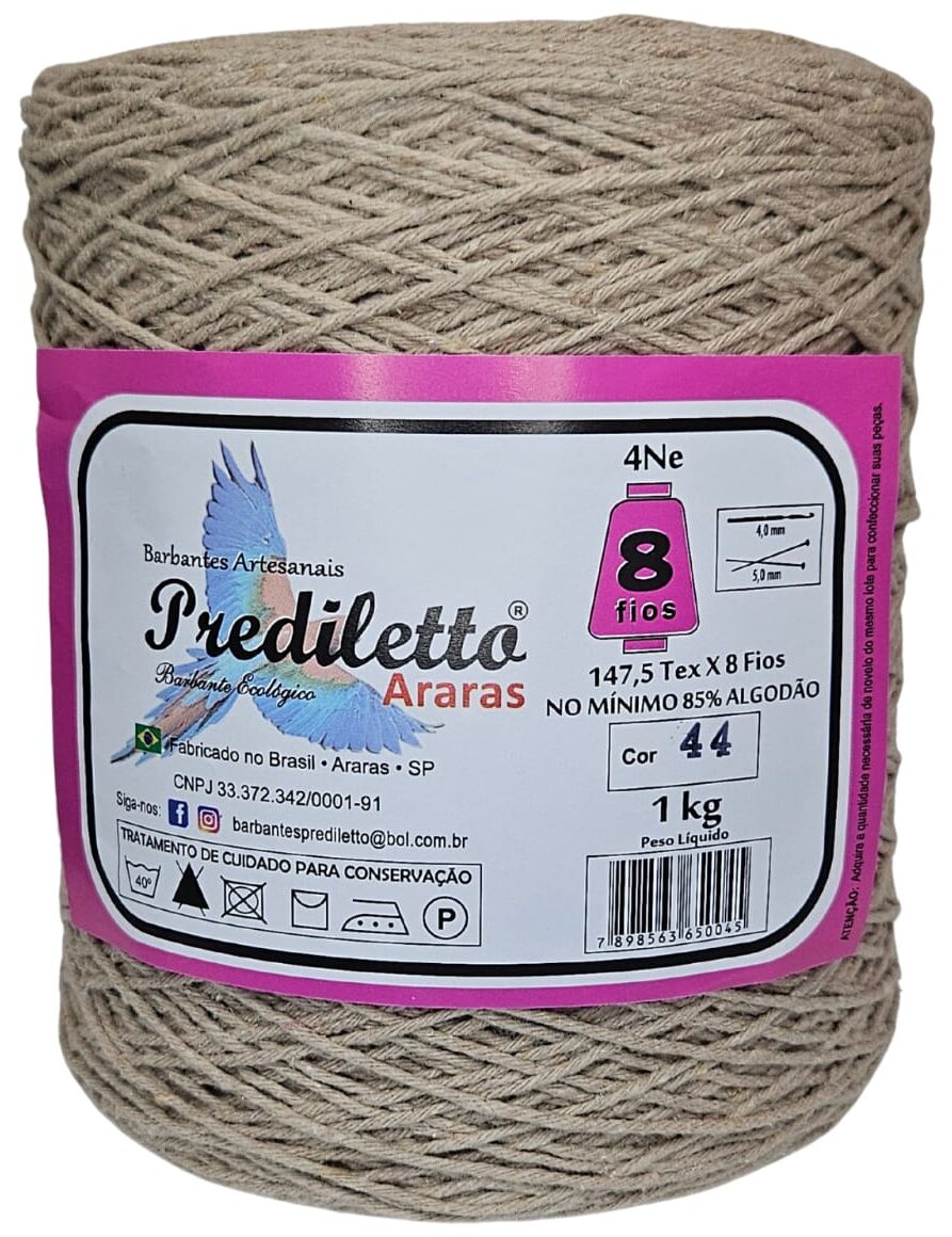 Barbante Prediletto Fio 8 Cor 44 Camurça de 1kg