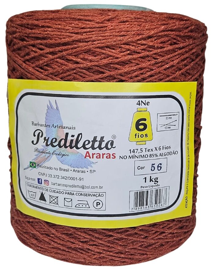 Barbante Prediletto Fio 6 Cor 56 Telha de 1kg