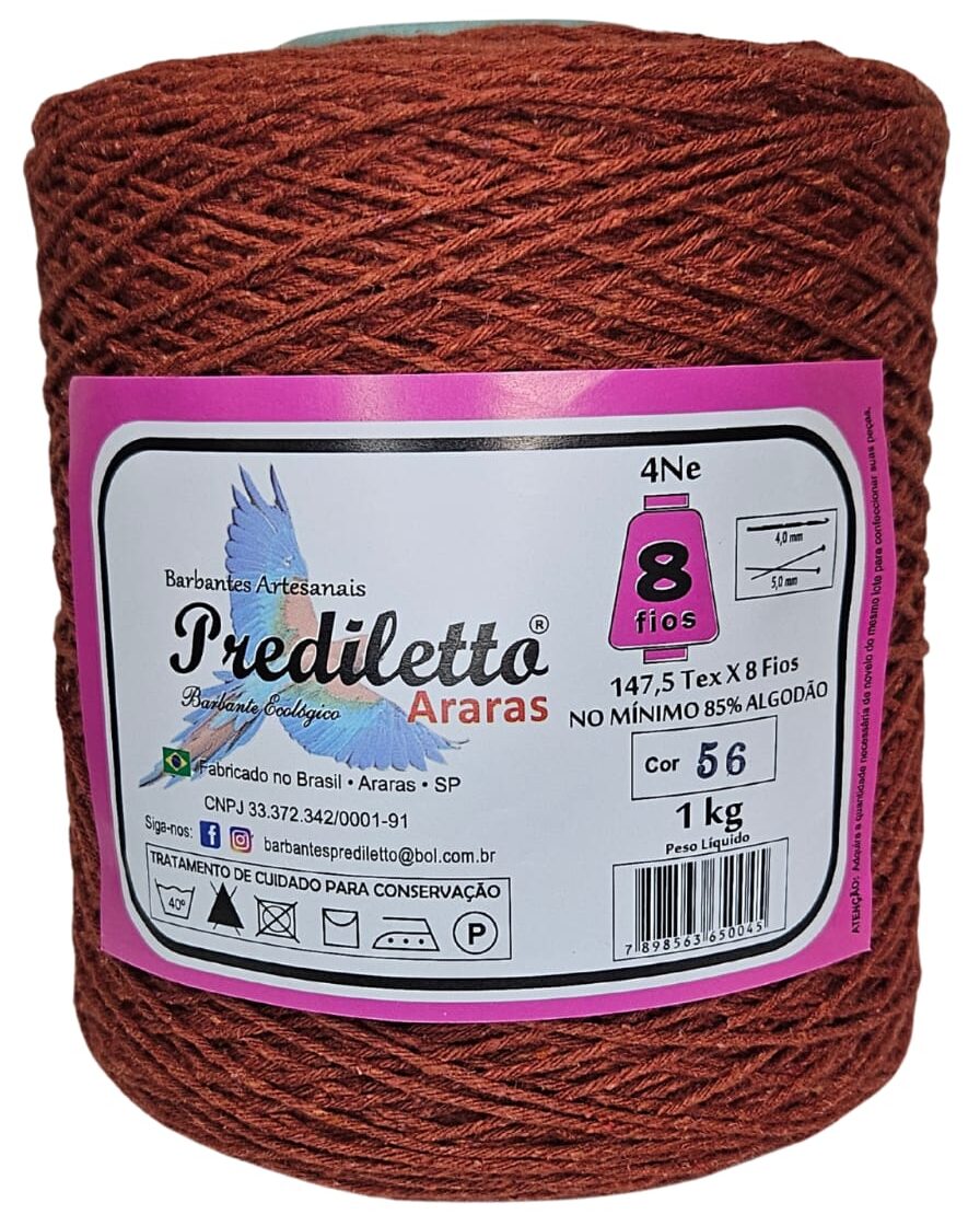 Barbante Prediletto Fio 8 Cor 56 Telha de 1kg