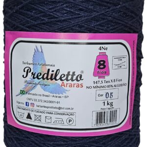 Barbante Prediletto Fio 8 Cor 05 Azul Marinho de 1kg