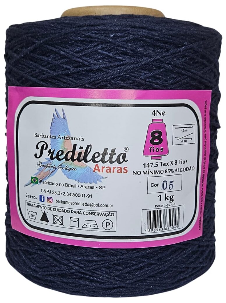 Barbante Prediletto Fio 8 Cor 05 Azul Marinho de 1kg