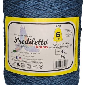 Barbante Prediletto Fio 6 Cor 40 Azul Petróleo de 1kg
