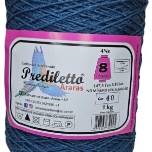 Barbante Prediletto Fio 8 Cor 40 Azul Petróleo de 1kg