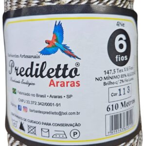 Barbante Prediletto Fio 6 Cor 113 Mescla Marrrom com Brilho Dourado de 610 metros