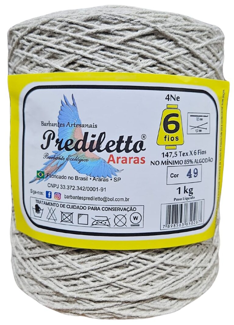 Barbante Prediletto Fio 6 Cor 49 Palha de 1kg