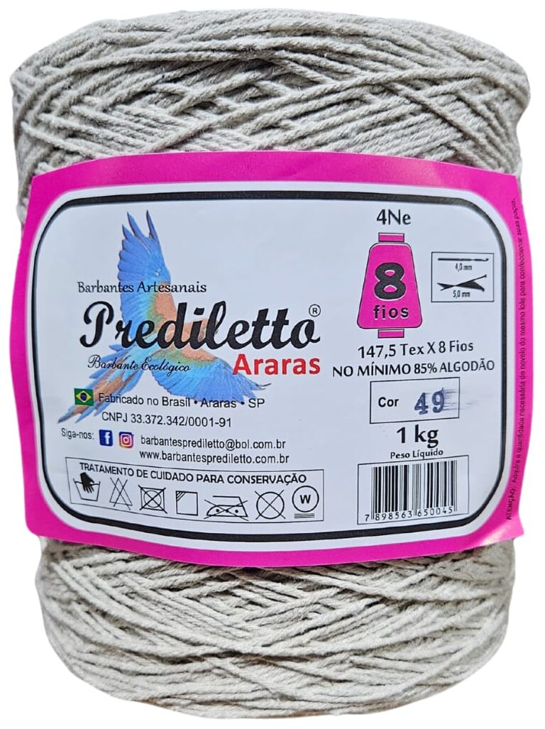 Barbante Prediletto Fio 8 Cor 49 Palha de 1kg