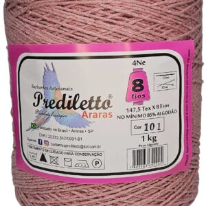 Barbante Prediletto Fio 8 Cor 101 Rosa Chá de 1kg