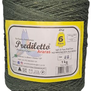 Barbante Prediletto Fio 6 Cor 25 Verde Musgo de 1kg